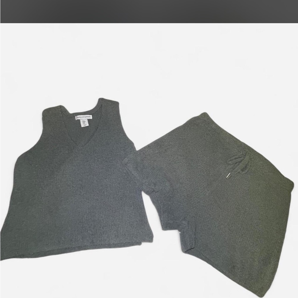 Cupcakes & Cashmere Textured Sage Green/Blueish Knit Top
